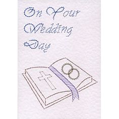 an open book with the words on your wedding day