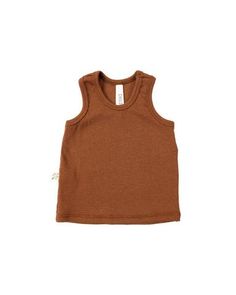 Solid Sleeveless Ribbed Top, Basic Ribbed Tops For Summer, Basic Summer Tops With Ribbing, Basic Ribbed Summer Tops, Everyday Tank Muscle Tee, Solid Color Tank Top For Loungewear, Brown Stretch Top For Loungewear, Ribbed Cotton Vest For Fall, Fall Cotton Ribbed Vest