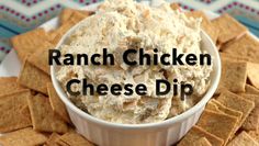 ranch chicken cheese dip in a bowl surrounded by crackers