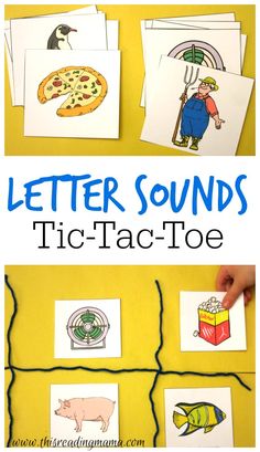 letter sounds tic - tac toe game for kids to practice their handwriting and spelling skills