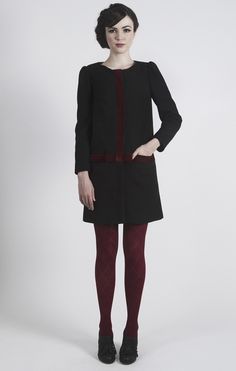 Dear Creatures Work Basics, Burgundy Tights, Black Plum, Classic Skirts, Pin Design, Oak Leaf, Multicolor Dress, Coat Black, 50s Fashion