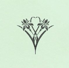 a black and white drawing of flowers on a light green background with the word love written in it