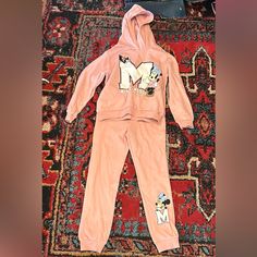 Nwot - Girl’s Minnie Mouse H&M Disney Collection Matching Sweats And Hoodie - Size 8-9 - Never Worn - Salmon Color Matching Sweats, Salmon Color, Matching Sets, Minnie Mouse, Kids Shop, H&m, Disney, Pink, Color