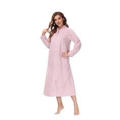 Elevate your loungewear with our embossed plush front zipper bathrobe for women in rich concord, offering full-length comfort and sophisticated style. INK+IVY Size: S, Color: Chalky Rose | INK+IVY Terry Cloth Mid-Calf Bathrobe w / Pockets 49.375 H x 39.0 W in pinkPolyester in Chalky Rose | Wayfair Cozy Daywear Robe, Long Sleeve Robe For Lounging, Rose Color, Terry Cloth, Collar And Cuff, Sophisticated Style, Mid Calf, Front Zipper, Full Length