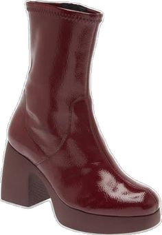 Retro Glamour, Platform Block Heels, Red Boots, Bootie, Patent Leather, Block Heels, Leather Upper, Spain, Nordstrom