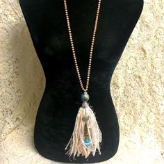 Handmade Tassel Necklace 36” Beads, Sari Silk, Lace, Ribbons And Beads. Length Of Tassel And Details In Pictures. Charms And Cross. New Without Tags Sari Ribbon Jewelry, Sari Ribbon, Ribbon Jewelry, Tassel Jewelry, Silk Lace, Sari Silk, Hand Crafted Jewelry, Crafted Jewelry, Silk Ribbon