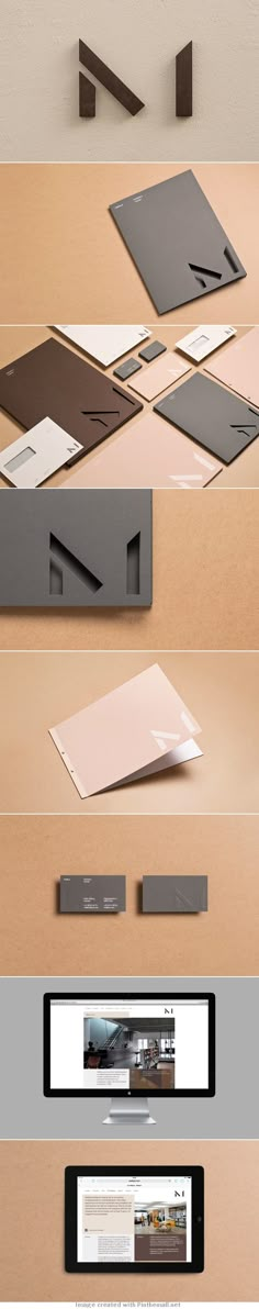 several different types of business cards and envelopes are shown in this series of photoshopped