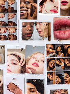 many different pictures of women with lipstick on them