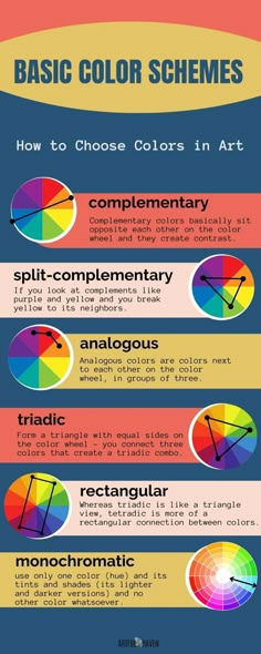 an info poster showing the different colors in each color scheme and how to use them