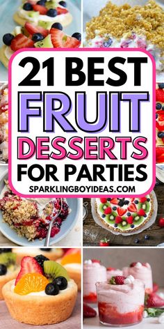 Fruit desserts are a sweet way to enjoy the bounty of the season! From easy, no-bake desserts to exotic tropical treats, we have a variety of healthy summer desserts. Dive into summer with berry desserts, citrus desserts, and stone fruit dessert recipes. Perfect for any occasion, these fruit dessert recipes range from fruit tarts and parfaits to frozen delights and grilled fruit recipes. Indulge in the perfect blend of sweet and fresh with our fruit and chocolate desserts. Fruit Desserts For Parties, Grilled Fruit Recipes, Desserts For Parties, Summer Fruit Desserts, Fruit And Chocolate, Berry Desserts, Fresh Fruit Desserts, Fruit Desserts Easy, Healthy Fruit Desserts