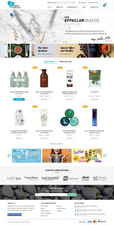 an image of a website page that is open to the store's contents and features products