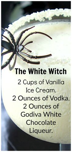 White Chocolate Liqueur, The White Witch, Halloween Drinks Alcohol, Mixed Drinks Alcohol, Yummy Alcoholic Drinks, Liquor Drinks, Boozy Drinks, Halloween Cocktails