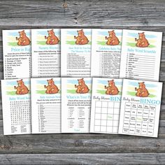 winnie the pooh printable baby shower game with instructions for babies to play in