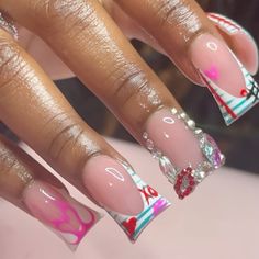 📸: slaymeslim (IG) #valentines #valentinesdaynails #valentinesnails Short Square Acrylic Nails, Cute Summer Nails, Unique Acrylic Nails, Square Acrylic Nails, Pretty Acrylic Nails, Valentine's Day Nails, Best Acrylic Nails, Valentines Nails, Cute Acrylic Nails