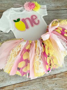 First Birthday Girl Summer, Lemonade First Birthday, Birthday Outfit Pink, Sunshine First Birthday, Fabric Tutu