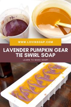 lavender pumpkin gear tie swirl soap recipe