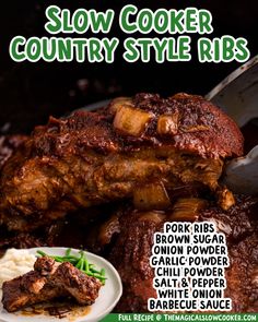 the cover of slow cooker country style ribs