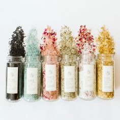 WildFlora Bath Salts Bath Salt And Bubble Bath Storage, Bath Products Packaging, Floral Bath Salts, Foot Soaks, Bath Salts Diy, Botanical Bath, Sugar Scrubs, Bath Water, Muslin Bags