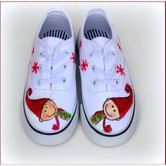 Christmas Shoes Diy, Shoes For Christmas, Luxury Kids Clothes, Kids Clothing Labels, Painted Canvas Shoes, Custom Painted Shoes, Painted Sneakers, Christmas Shoes