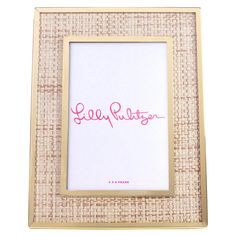 a gold frame with the word life is rutify written in pink on it