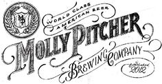 the logo for moly pitcher brewing company, which has been named after its founder