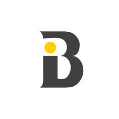 the letter b is shown in black and yellow