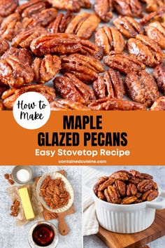 how to make maple glazed pecans easy stovetop recipe for the holidays and thanksgiving season