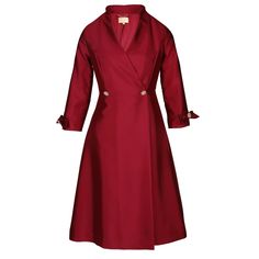 Astor 100% Wool & Silk Dress Coat In Rosa Red Outfits, Tailored Design, Dress Coat, Feminine Aesthetic, Red Outfit, Ladies Dress Design, Independent Designers Fashion, Badger, Silk Fabric