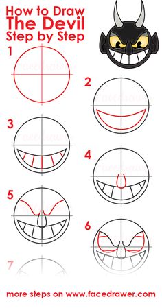 how to draw the devil step by step for kids and beginners with easy instructions