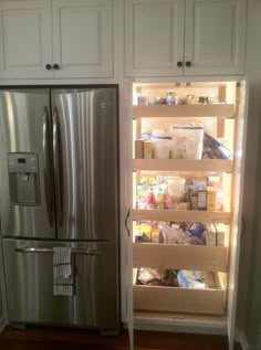 the refrigerator is full of food and drinks