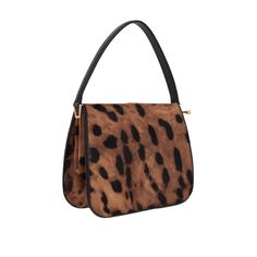 Ferragamo handbag crafted in animal-print calf hair with contrasting black smooth leather trims. Features gold-tone hardware, snap-lock closure with side lever, top handle, leather-lined interior with four slip pockets. Each item is unique due to slight variations in printing. Leopard Print Tote, Ferragamo Bag, Dream Bag, Ferragamo Handbags, Random Items, Snap Lock, Brown Coffee, Summer Lookbook, Trending Handbag