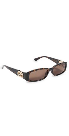 Find GUCCI Hailey Rectangular Sunglasses on Editorialist. Tortoiseshell frames. Cutout gold-tone logo at arms. Hardshell case included. Rectangular frame. Non-polarized lenses. Imported, Japan. Plastic frame. Plastic lenses. Measurements: Width: 5.5in / 14cm Height: 1.5in / 3.5cm Lens Width: 54mm Sunglasses Gucci, Havana Brown, Rectangular Sunglasses, Gucci Sunglasses, Polarized Lenses, Tortoise Shell, Havana, Sunnies, Lenses