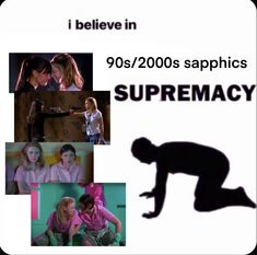 there are many images of people in the same photo, and one is saying i believe in 90 / 2000's saphics