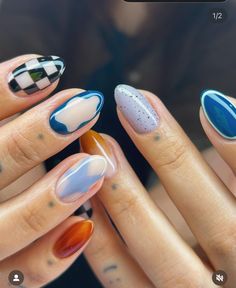 Korean Nails Ideas, Sun Nails, Milky Nails, September Nails, Hello Nails, Hippie Nails, Korean Nails, Instagram Trends, Nail Patterns