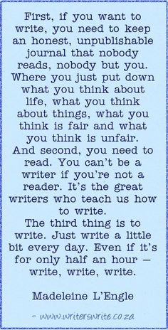 a poem written in blue ink with the words,'first if you want to write,