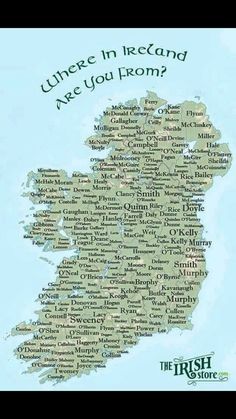 a map with the words where in ireland are you from?