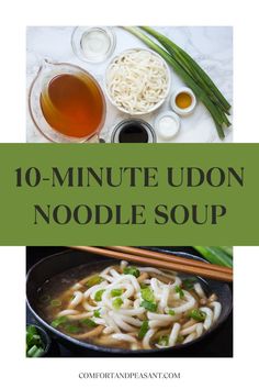 A simple recipe for a traditional noodle soup that's quick & easy to make in only 10 minutes. Udon Soup, Udon Noodle Soup, Quick Soup Recipes, Dashi Broth, Udon Noodle, Pea And Ham Soup, Ham Soup, Udon Noodles