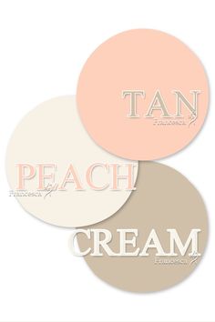 three circles with the words cream and tan on them