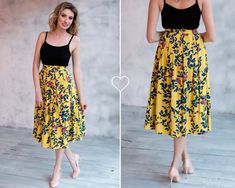 Chic A-line Pleated Summer Skirt, Summer Midi Pleated Skirt, Spring Floral Print Midi Pleated Skirt, Spring Floral Midi Pleated Skirt, Summer A-line Maxi Skirt With Pockets, Spring Floral Print Full Pleated Skirt, Summer Midi-length Pleated Skirt, Elegant Yellow Pleated Skirt For Summer, Elegant Yellow Pleated Summer Skirt