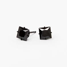 C LUXE by Claire's Black Titanium Cubic Zirconia 6MM Square Stud Earrings Black Cube, Piercing Kit, Square Stud Earrings, Ear Style, Fashionable Jewelry, Square Earrings Studs, Square Stud, Black Accessories, Square Earrings