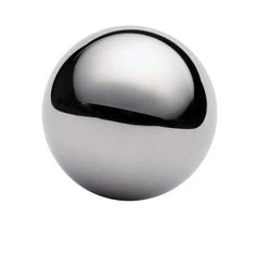 a shiny metal ball on a white background