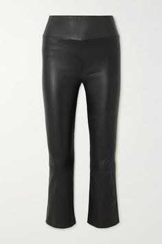 SPRWMN's leggings are made from the brand's supple French leather, which is meant to naturally mold to your shape over time. They have slim legs that flare out at the cropped hems and are topped with a wide, elasticated waistband for a comfortable fit. Stretch Leggings, Cropped Flares, Flare Leggings, Leather Pulls, Leather Leggings, Slim Legs, Black Media, Black Leggings, Women Collection