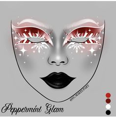 Fire And Ice Makeup, Goth Christmas Makeup, Christmas Makeup Art, Creative Christmas Makeup, Christmas Avatar, Bride Eye Makeup, Face Chat, Christmas Makeup Looks, Catwalk Makeup