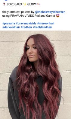 Deep Red Fall Hair, Deep Red And Copper Hair, Burgundy Hair On Fair Skin, Red Formulas Hair, Mauve Purple Hair, Hair Color For Light Skin Tone Blue Eyes, Solid Fall Hair Color, Dark Brown Hair With Burgundy, Dark Hair Colors For Fall