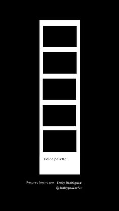 a black and white poster with the words color palette on it's back side