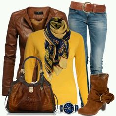 Stile Casual Chic, Mode Casual, Yellow Sweater, Outfit Casual, Ladies Fashion, Fall Winter Outfits, Outfits Casuales, Cute Casual Outfits, Brown Boots