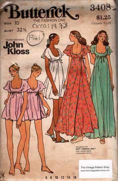 an old sewing pattern for women's nightgowns