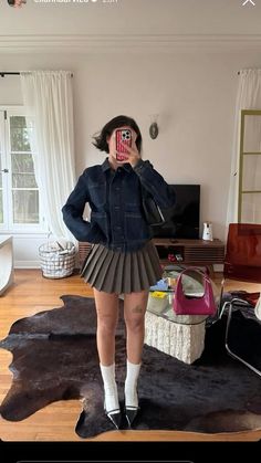 #OutfitInspo #FashionStyle #OOTD #StyleGoals #FashionTrends #WardrobeGoals #StreetStyle #FashionInspiration #ChicOutfits #LookBook #FashionAddict #StyleDiaries Pleated Skirt Outfit, Denim Jacket Outfit, Cute Skirt Outfits, Estilo Preppy, Princesa Diana, Cute Skirts, Lookbook Outfits, Skirt Outfits