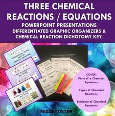 three chemical reactions and their functions powerpoint presentations, worksheets & activities for the classroom