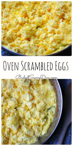 an image of scrambled eggs in a pan with the title overlay above it and below